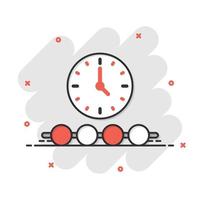 icono de línea de tiempo en estilo cómico. ilustración de vector de dibujos animados de progreso sobre fondo blanco aislado. concepto de negocio de efecto de salpicadura de diagrama.