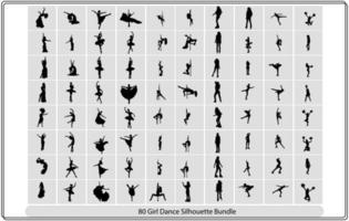 Set of Dance silhouette black vector