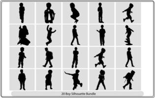 Boy illustration silhouettes of boy on white background vector