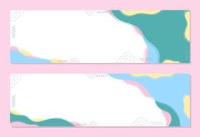 Set of Abstract Colorful Banner Background Templates vector