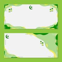 Abstract Green Memphis Islamic Banner Background vector