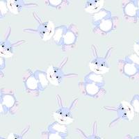 Seamless pattern with funny bunnies. It is well suited for wrapping paper, children's textiles vector