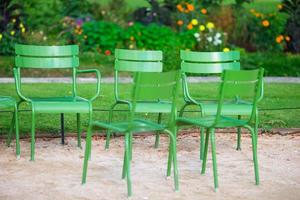 Green chairs outdoors photo