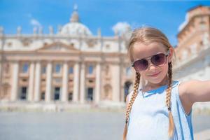 Beautiful little girl travellling photo