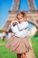 Little girl having fun in the city photo