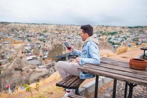 Young traveller man in Cappadocia, Turkey photo