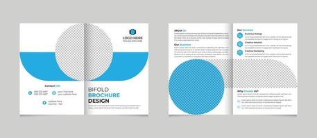 Corporate modern business bifold brochure design template Free Vector