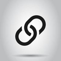 Chain sign icon in flat style. Link vector illustration on isolated background. Hyperlink business concept.