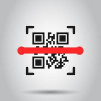 qr código escanear icono en plano estilo. escáner carné de identidad vector ilustración en aislado antecedentes. código de barras negocio concepto.