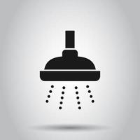 Shower sign icon in flat style. Bathroom water device vector illustration on isolated background. Wash business concept.