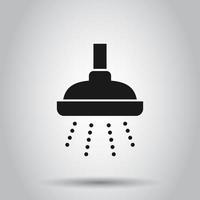 Shower sign icon in flat style. Bathroom water device vector illustration on isolated background. Wash business concept.