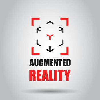 Augmented reality icon in flat style. Vr device vector illustration on isolated background. Technology business concept.