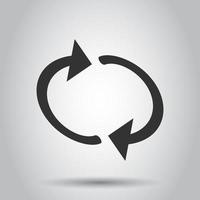 Arrow rotation icon in transparent style. Sync action vector illustration on isolated background. Refresh button business concept.
