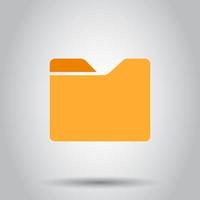 File folder icon in flat style. Documents archive vector illustration on isolated background. Storage business concept.