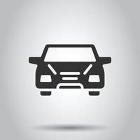 Car icon in flat style. Automobile vehicle vector illustration on white isolated background. Sedan business concept.