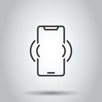 Smartphone blank screen icon in flat style. Mobile phone vector illustration on white isolated background. Telephone business concept.