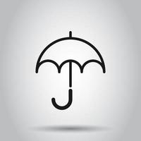 Umbrella icon in flat style. Parasol vector illustration on isolated background. Umbel business concept.