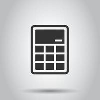 Calculator icon in flat style. Calculate vector illustration on white isolated background. Calculation business concept.