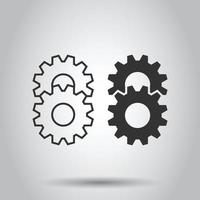 Gear vector icon in flat style. Cog wheel illustration on white isolated background. Gearwheel cogwheel business concept.