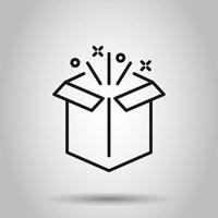 Gift box icon in flat style. Magic case vector illustration on isolated background. Present business concept.