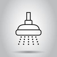 Shower sign icon in flat style. Bathroom water device vector illustration on isolated background. Wash business concept.