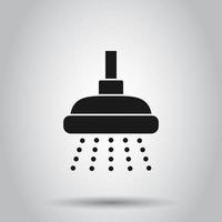 Shower sign icon in flat style. Bathroom water device vector illustration on isolated background. Wash business concept.