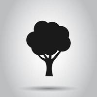 Tree sign icon in flat style. Branch forest vector illustration on isolated background. Hardwood business concept.