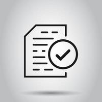 Compliance document icon in transparent style. Approved process vector illustration on isolated background. Checkmark business concept.