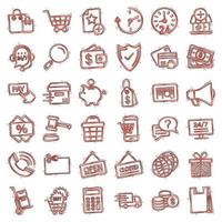 Shopping icon set in comic style. Online commerce cartoon vector illustration on white isolated background. Market store splash effect business concept.