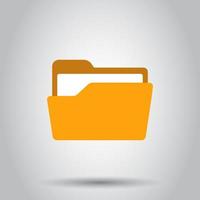 File folder icon in flat style. Documents archive vector illustration on isolated background. Storage business concept.