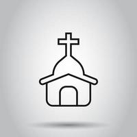 Iglesia icono en plano estilo. capilla vector ilustración en aislado antecedentes. religioso edificio negocio concepto.