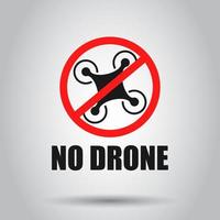 No drone zone sign icon in transparent style. Ban vector illustration on isolated background. Forbidden flight business concept.