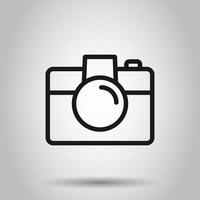 Camera device sign icon in flat style. Photography vector illustration on isolated background. Cam equipment business concept.