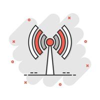 Wifi internet icon in comic style. Wi-fi wireless technology vector cartoon illustration pictogram. Network wifi business concept splash effect.