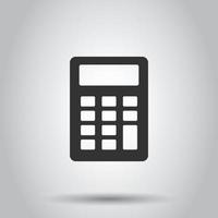 Calculator icon in flat style. Calculate vector illustration on white isolated background. Calculation business concept.