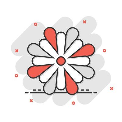 Flower leaf icon in comic style. Magnolia, dahlia vector cartoon illustration on white isolated background. Plant blossom business concept splash effect.