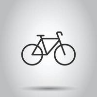 icono de bicicleta en estilo plano. ilustración de vector de bicicleta sobre fondo blanco aislado. concepto de negocio de viajes en bicicleta.