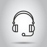 Helpdesk icon in flat style. Headphone vector illustration on white isolated background. Chat operator business concept.