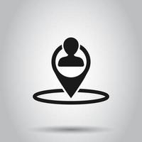 Placement icon in flat style. People pin vector illustration on isolated background. Navigation business concept.
