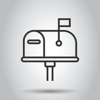 Mailbox icon in flat style. Postbox vector illustration on white isolated background. Email envelope business concept.