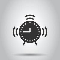 icono de reloj en estilo plano. ver ilustración vectorial sobre fondo blanco aislado. concepto de negocio de temporizador. vector