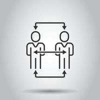 People referral icon in flat style. Business communication vector illustration on white background. Reference teamwork business concept.