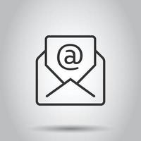 Email message icon in flat style. Mail document vector illustration on white isolated background. Message correspondence business concept.