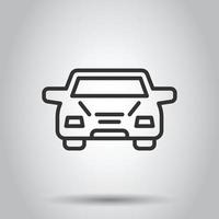 Car icon in flat style. Automobile vehicle vector illustration on white isolated background. Sedan business concept.