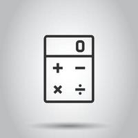 Calculator icon in flat style. Calculate vector illustration on white isolated background. Calculation business concept.