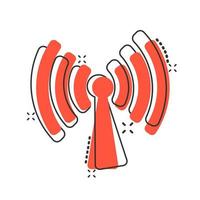 icono de internet wifi en estilo cómico. pictograma de ilustración de dibujos animados de vector de tecnología inalámbrica wi-fi. efecto de salpicadura del concepto de negocio wifi de red.