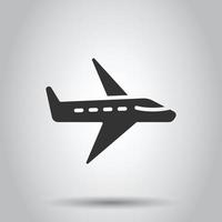 icono de avión en estilo plano. ilustración de vector de avión sobre fondo blanco aislado. concepto de negocio de avión de vuelo.