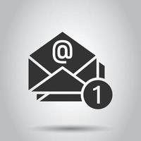 Email message icon in flat style. Mail document vector illustration on white isolated background. Message correspondence business concept.