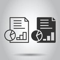 Financial statement icon in flat style. Document vector illustration on white isolated background. Report business concept.