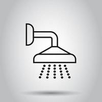 Shower sign icon in flat style. Bathroom water device vector illustration on isolated background. Wash business concept.